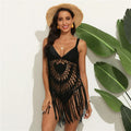Black cotton swimsuit cover up for a chic beach look