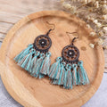 Handmade southwestern style turquoise hippie earrings