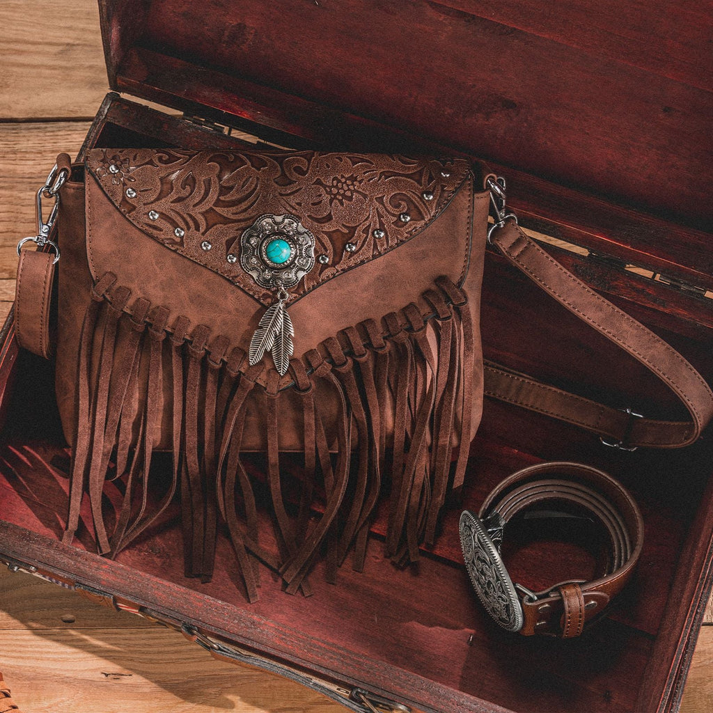 Boho Hippie Tasche, Floral Khaki Canvas