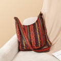 Boho hippie bag in soft quilted fabric with vintage look