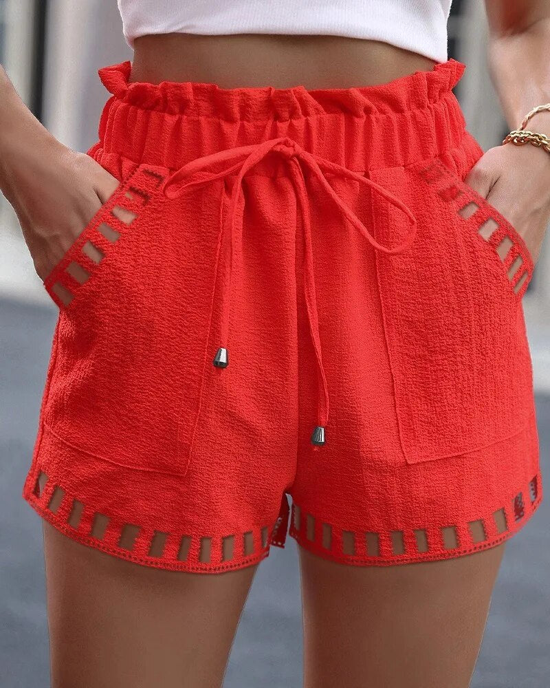 Boho Shorts aus Baumwolle mit lockerem Schnitt und kurzer Länge