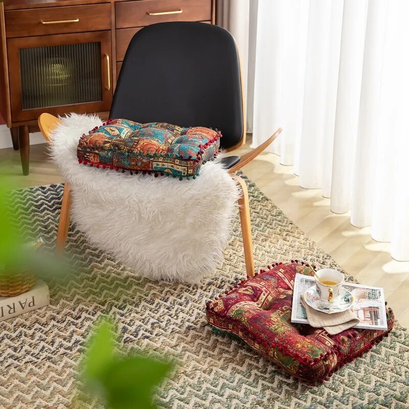 Boho Throw Pillow – Multicolor Patchwork