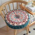 Boho throw pillow with vibrant colors and original patterns