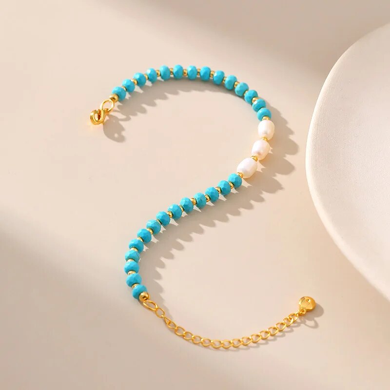 Turquoise & Gold Hippie Bracelet