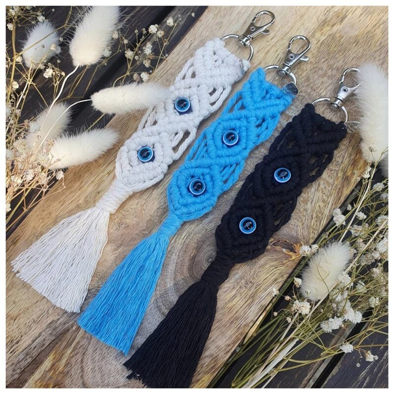 Beaded Macrame Keychain