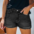 Black boho shorts in lightweight breathable cotton with side pockets