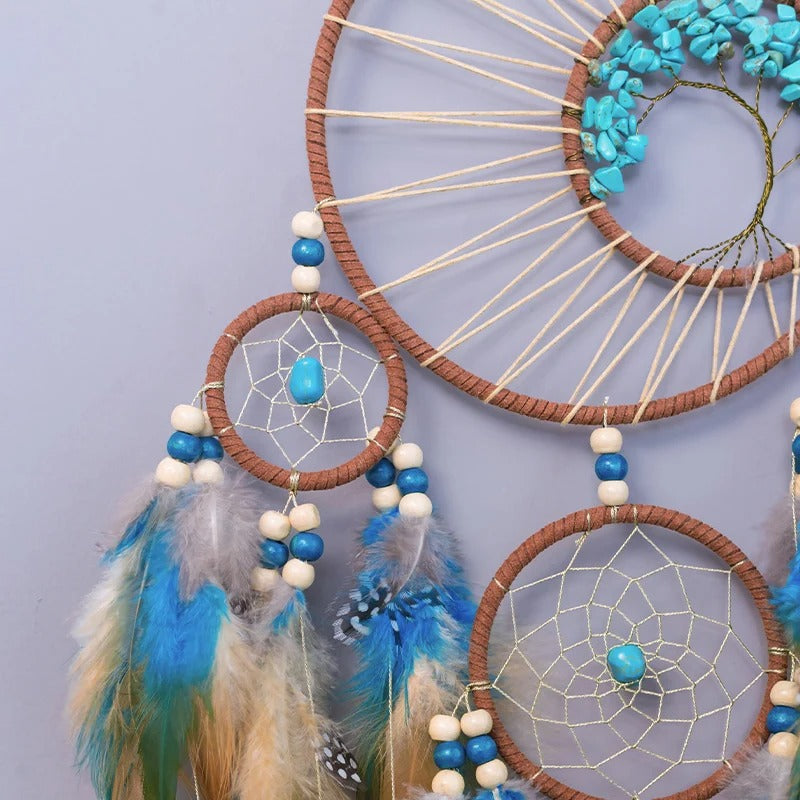 Tree of Life Boho Dream Catcher · Turquoise