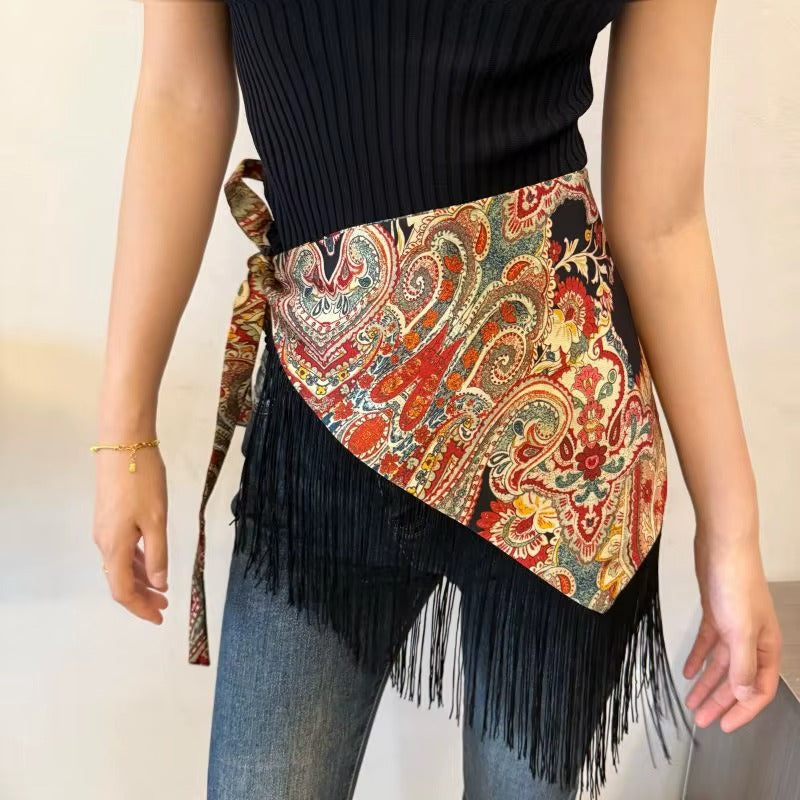 Fringed Corset Hippie Belt