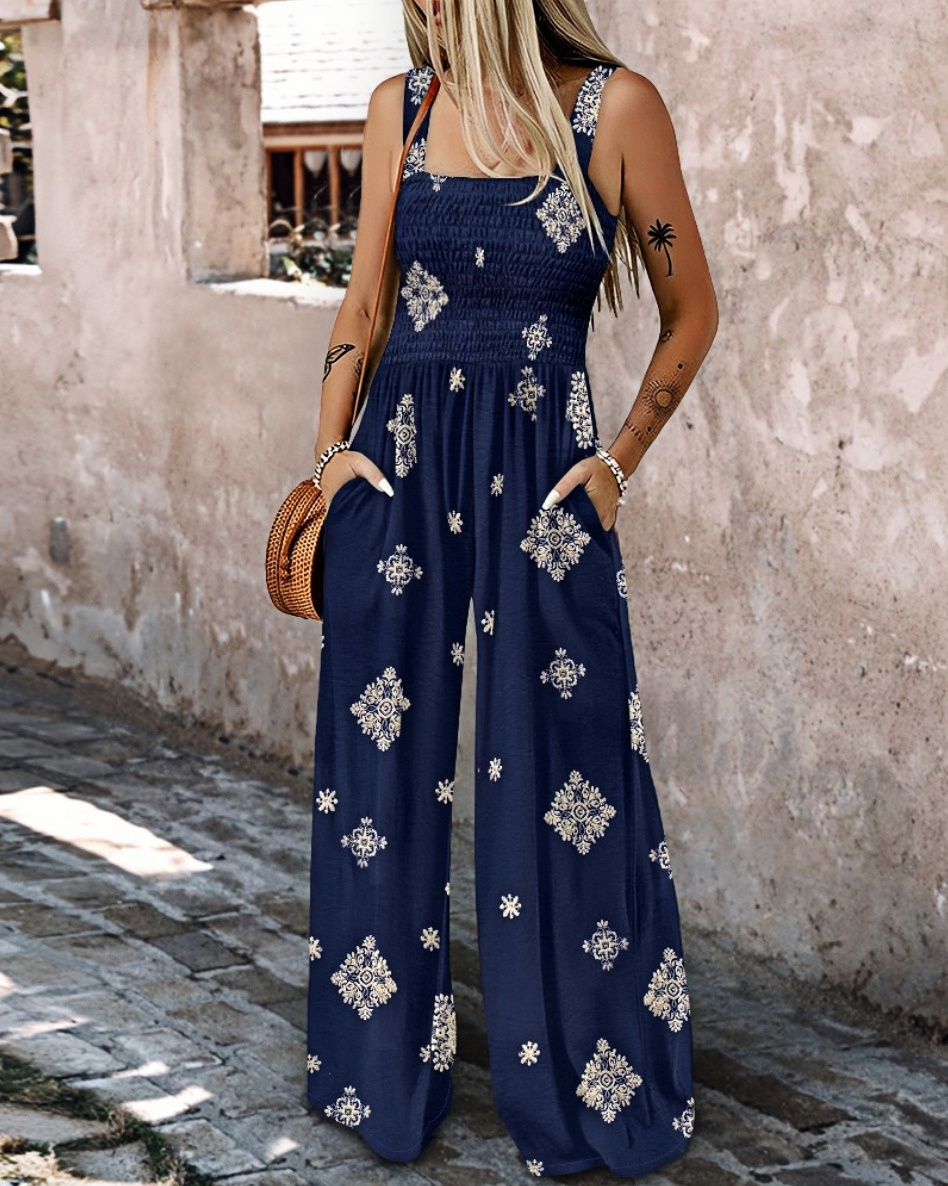 Evora Flowy Wide-Leg Boho Jumpsuit
