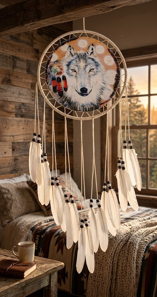Wolf Totem Boho Dream Catcher