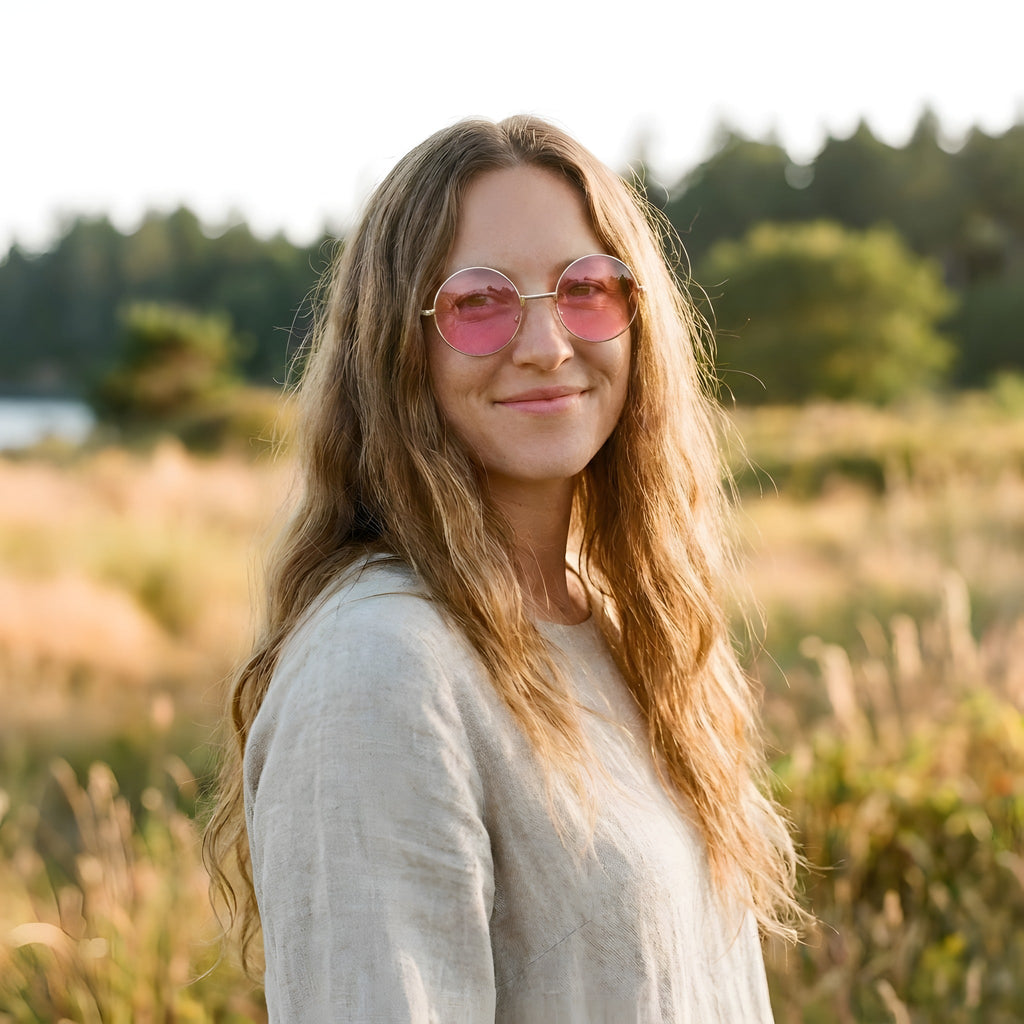 Retro Round Hippie Sunglasses · Tinted Lenses