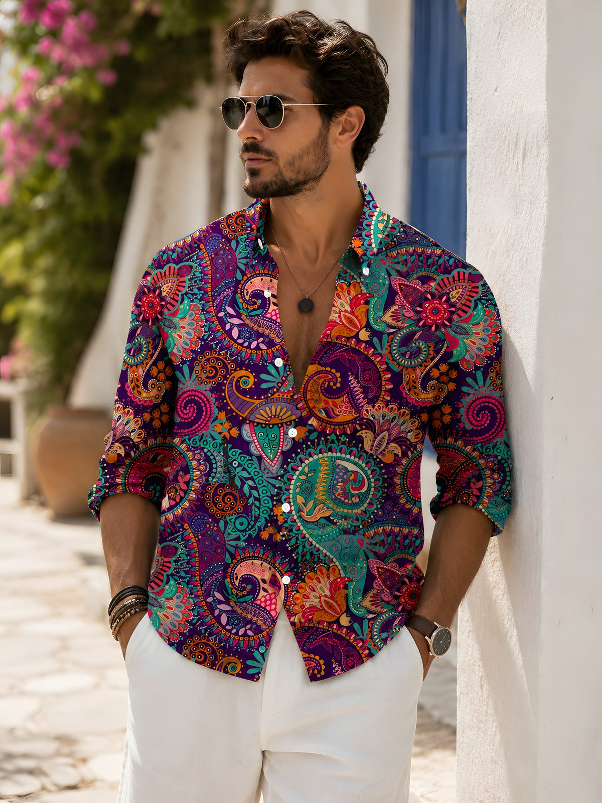 Hippie overhemd heren · paisleyprint
