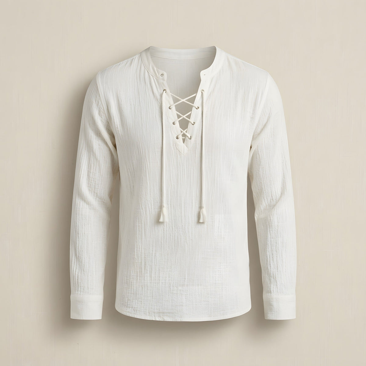 Mens Hippie Shirt · Lace-Up Collar