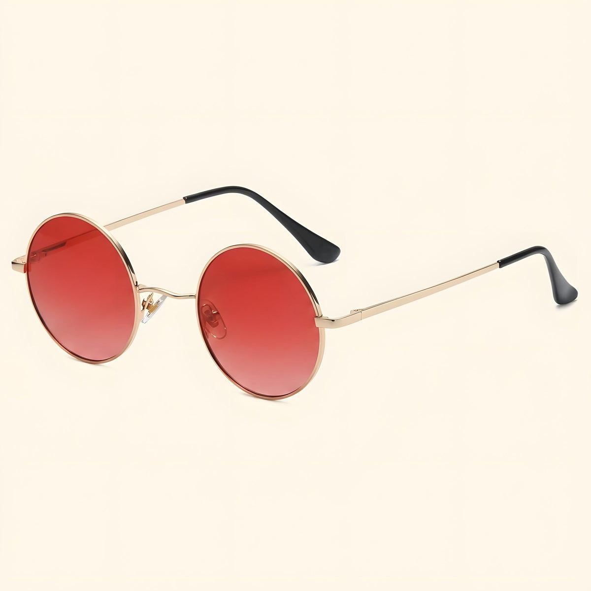 Runde Hippie Sonnenbrille, Polarisiert Gold