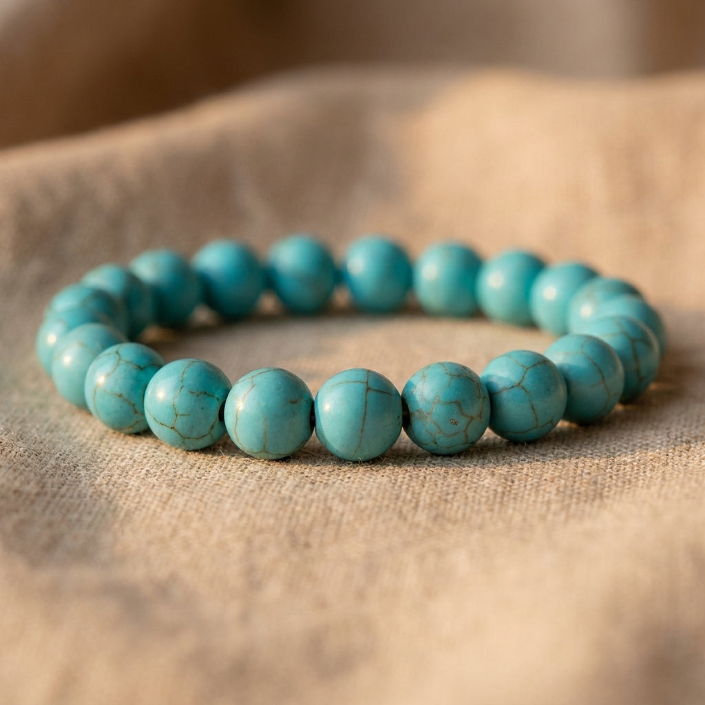 Detail of the veining in the turquoise stone beads