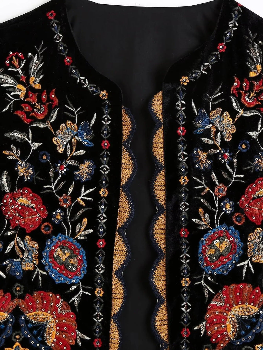 Chaleco Boho de Terciopelo Bordado