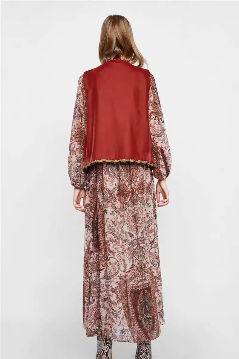 Chaleco Boho de Terciopelo Bordado