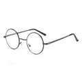 Runde John Lennon Sonnenbrille, anthrazitgraues Gestell und klare Gläser