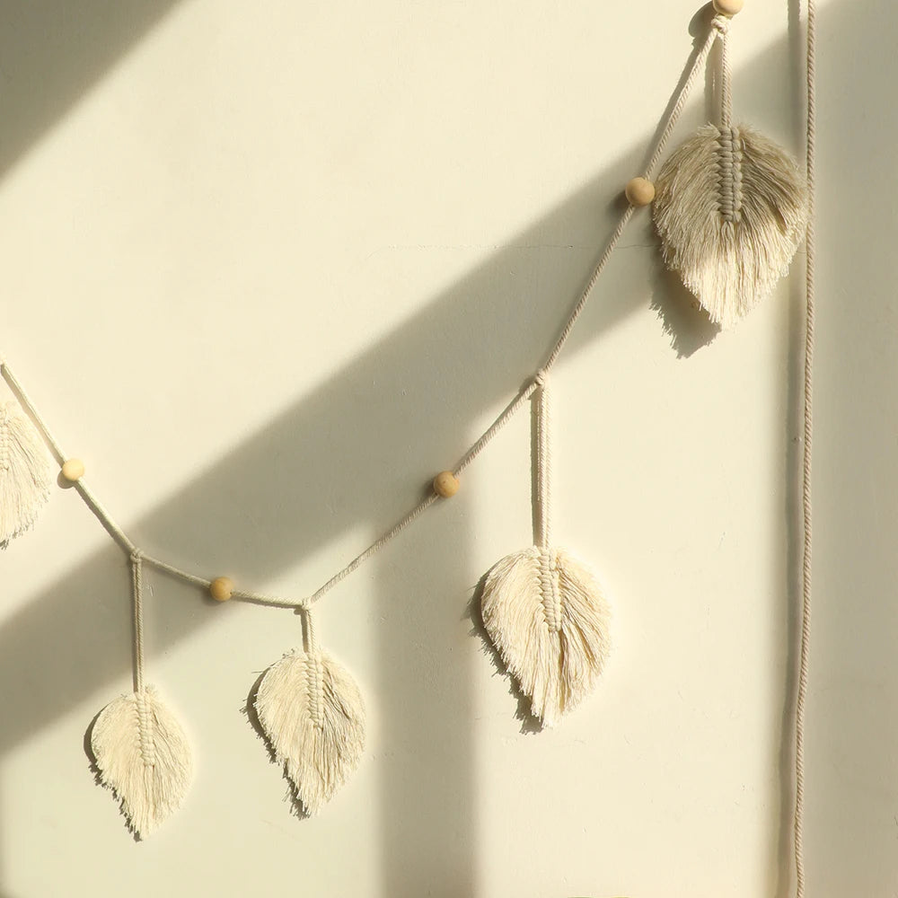 Macrame Wall Hanging Leaf Garland