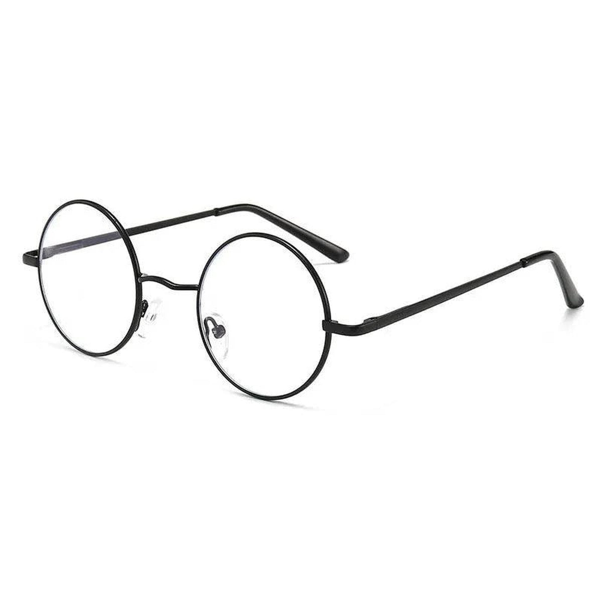 Lunette John Lennon ronde monture noire verres transparents