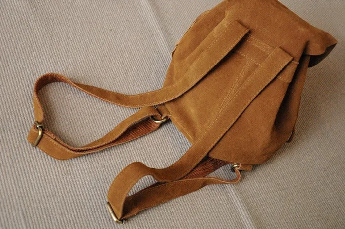 Fringed Leather & Suede Hippie Backpack