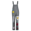 Boho Jumpsuit Overall mit Blumenprint aus Denim