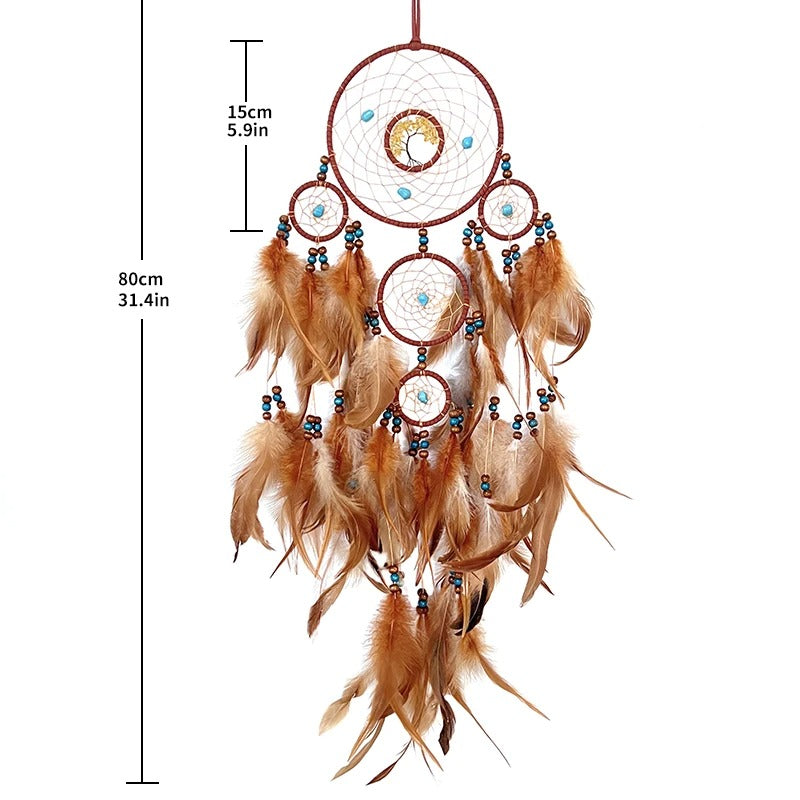 Tree of Life Boho Dream Catcher · Turquoise